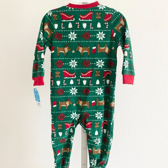 Carter's Baby Boys & Girls Christmas Holiday Fleece One-Pc. Footed Pajama Sz 18M - Picture 4 of 5